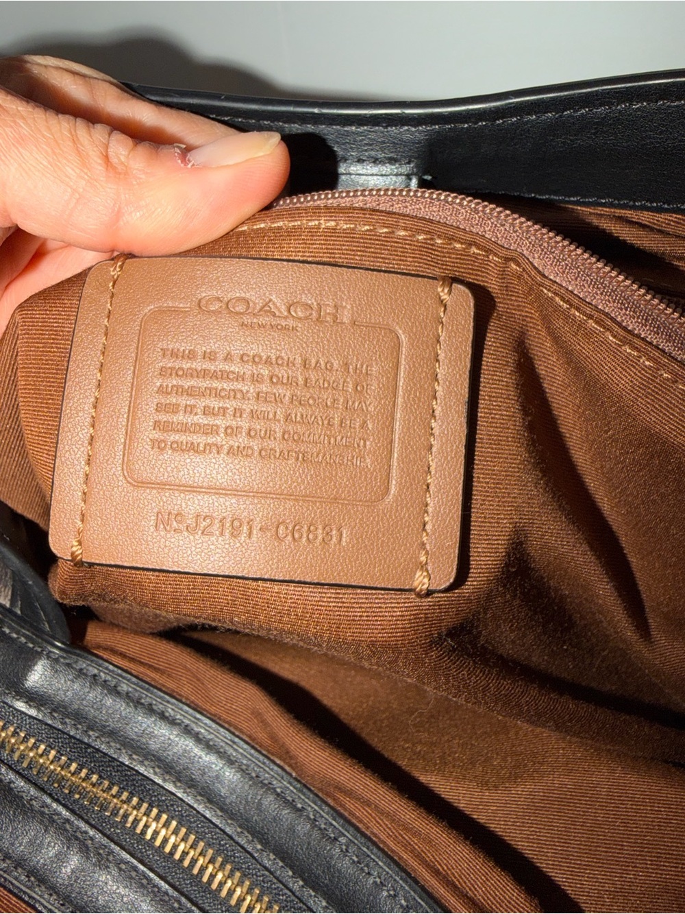 Coach Monogram Canvas Shoulder Bag in Brown and Black - Picture 5 of 6